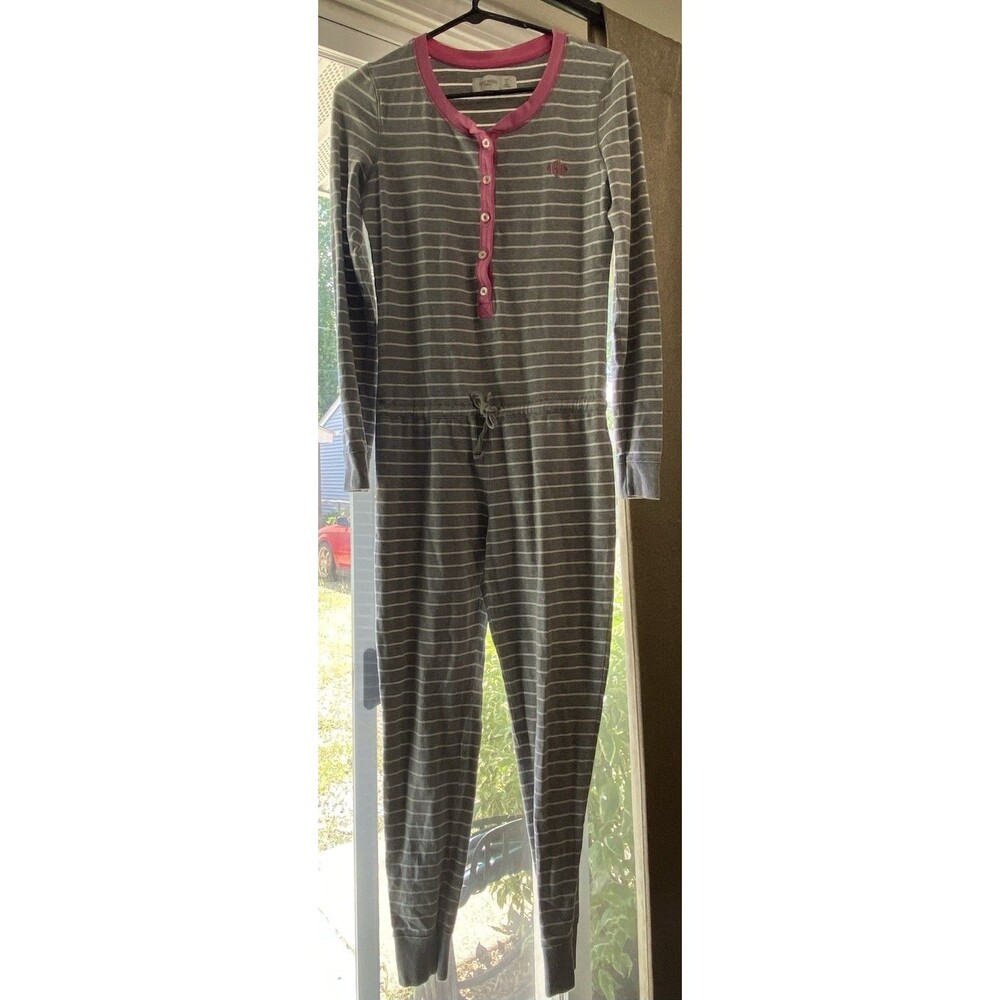 VTG y2k Preppy Gilly Hicks Sydney Sleep Pajama Jumpsuit Size Small